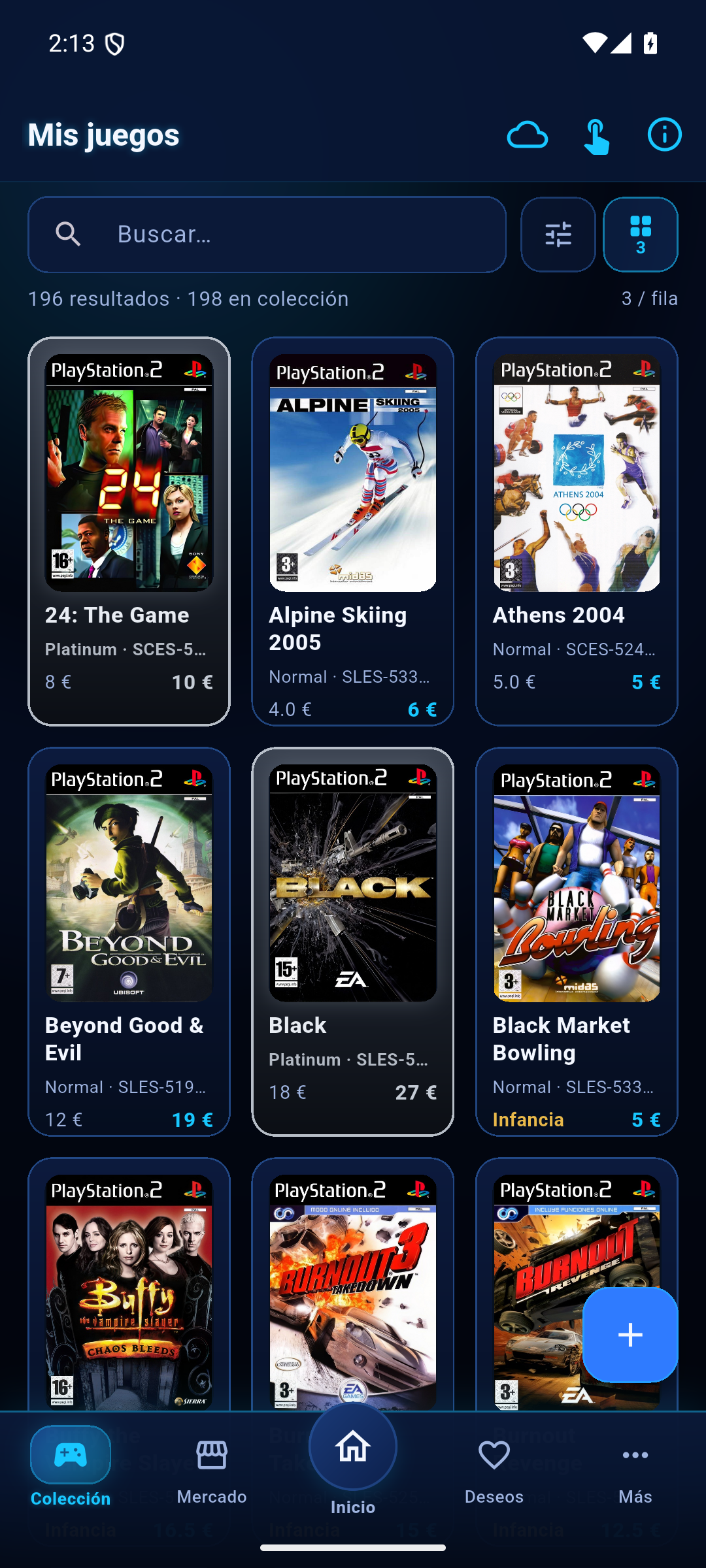 Colección en PS2 Collection Manager